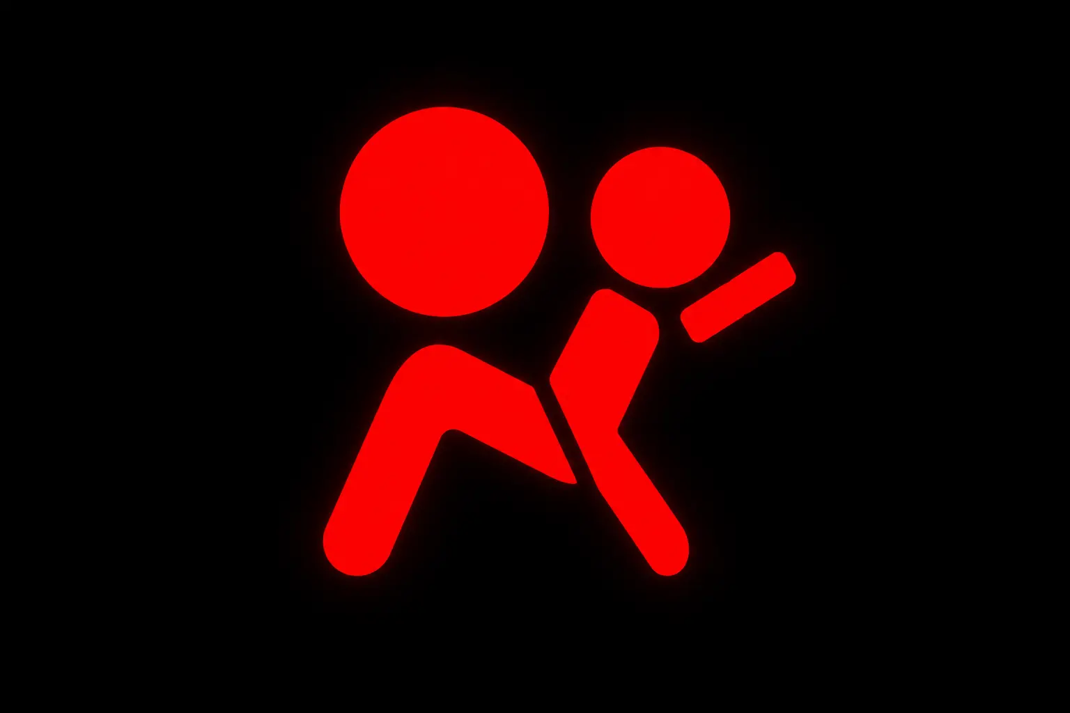 Airbag Warning Light dashboard symbol icon showing the SRS airbag system indicator
