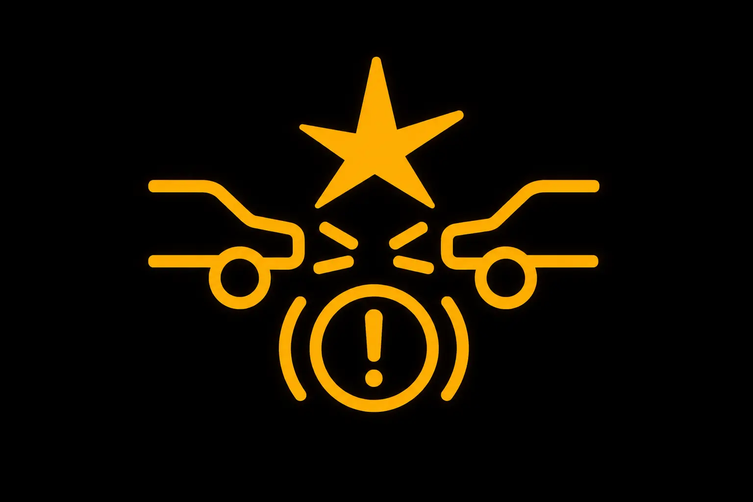 Automatic Emergency Braking (AEB) Warning Light dashboard symbol icon showing collision avoidance system alert