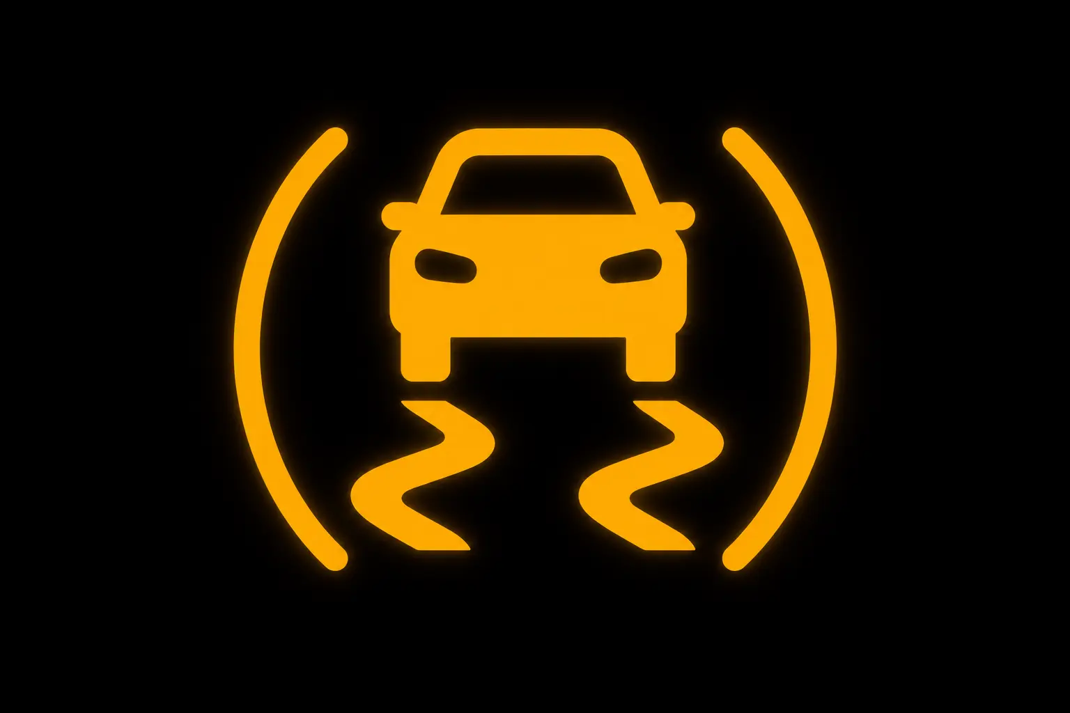Electronic Stability Control (ESC) Warning Light dashboard symbol icon with stability control indicator