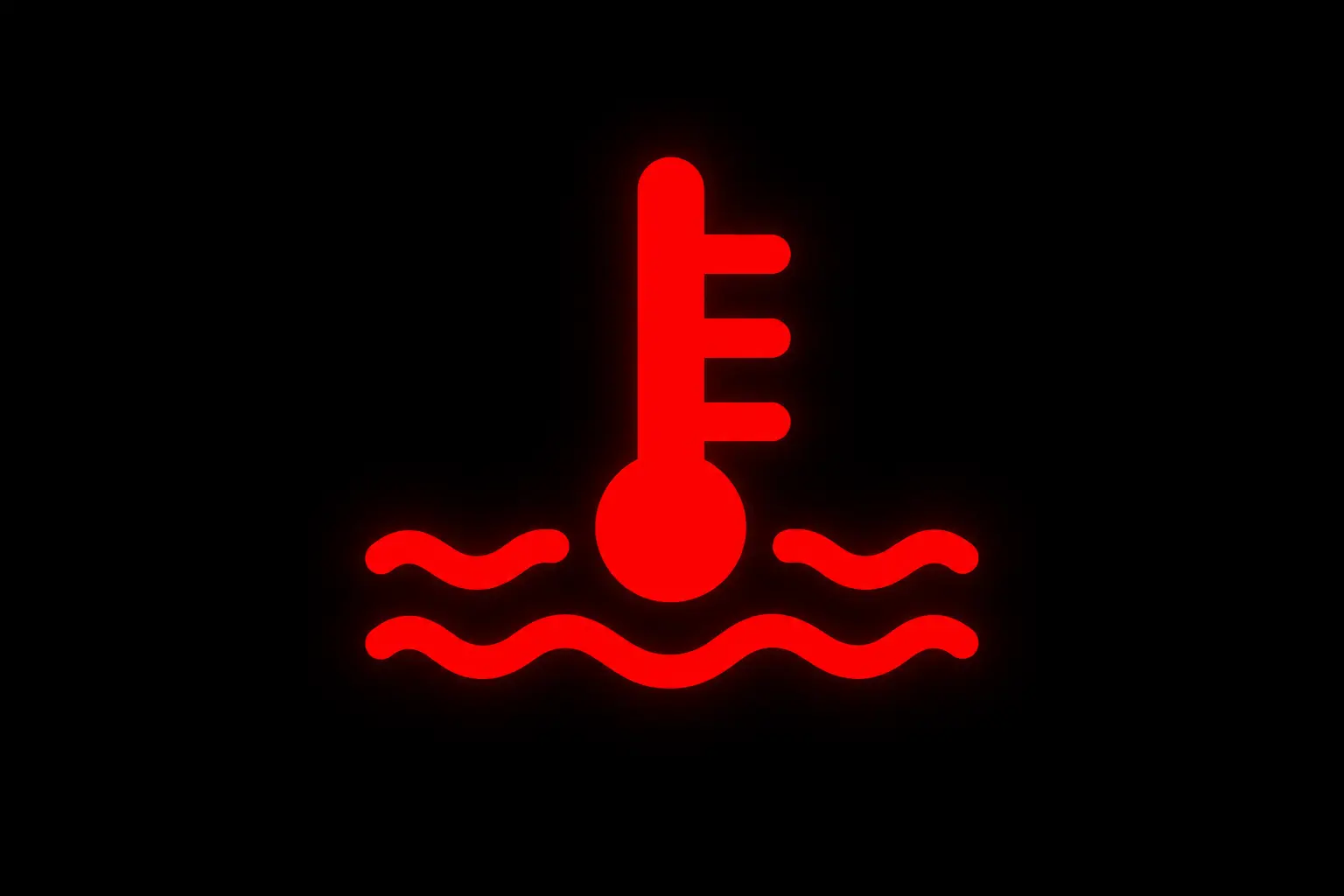 Engine Coolant Temperature Warning Light dashboard symbol icon for coolant overheating indicator