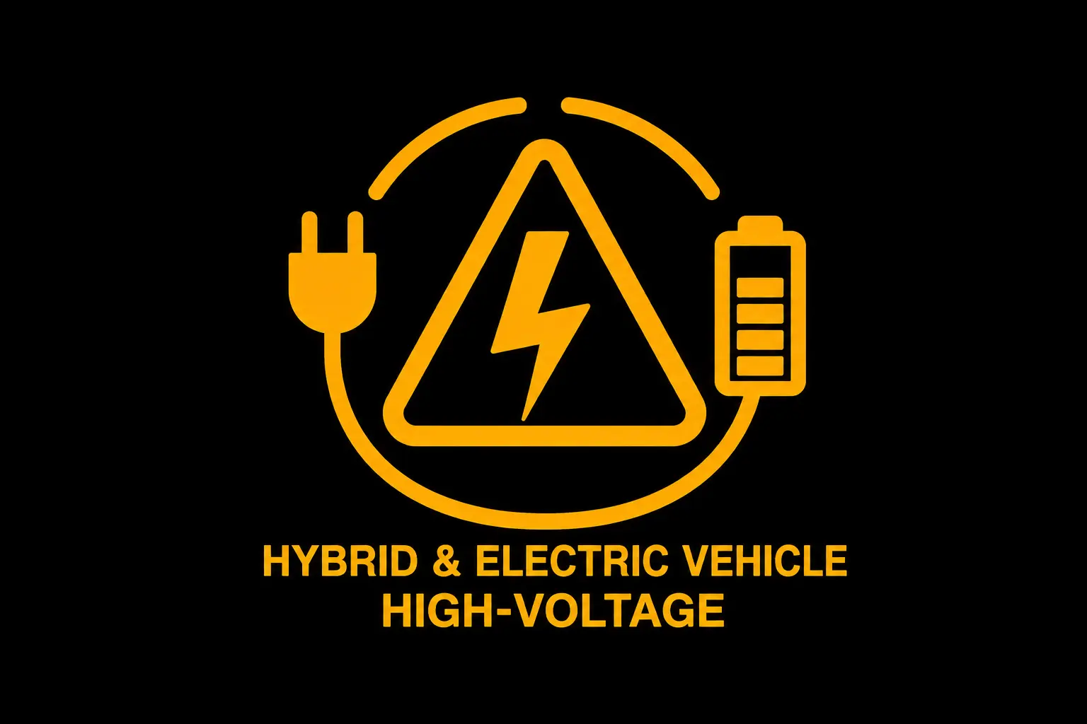 Hybrid & Electric Vehicle High-Voltage Warning Light dashboard symbol icon indicating high voltage electrical system warning