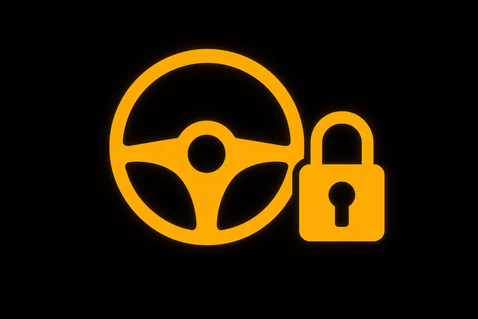 Steering Lock Warning Light dashboard symbol icon indicating steering lock system issue