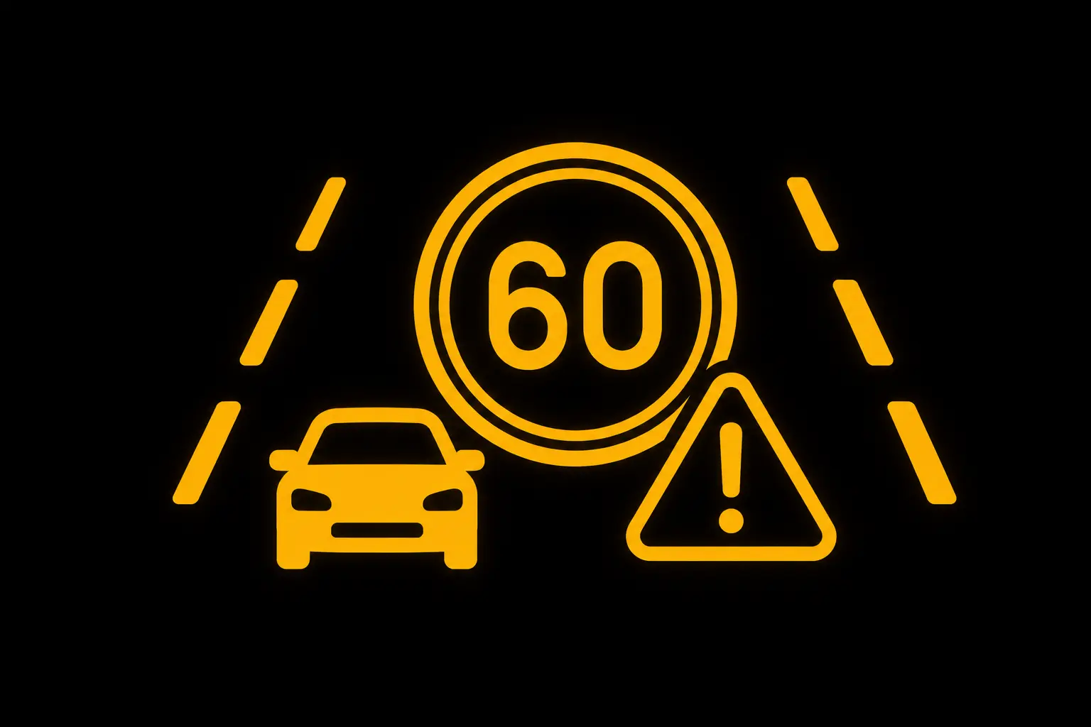 Traffic Sign Recognition Warning Light dashboard symbol icon showing road sign recognition system indicator