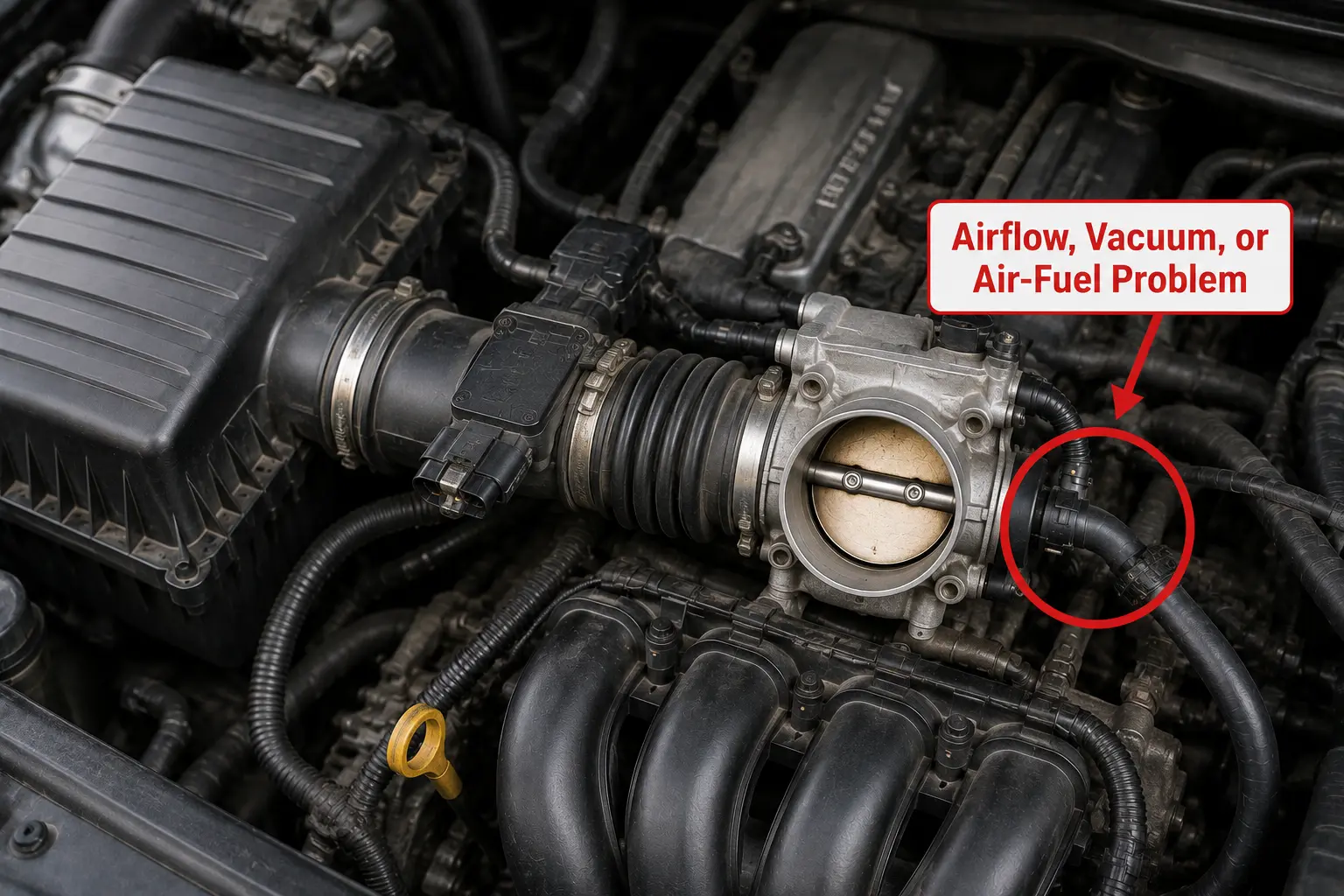 Airflow vacuum or air-fuel problem in engine intake system