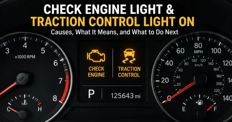 Check Engine Light and Traction Control Light On Together: Causes & What to Do