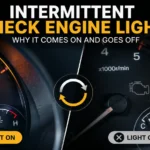 Intermittent check engine light showing dashboard warning light turning on and off